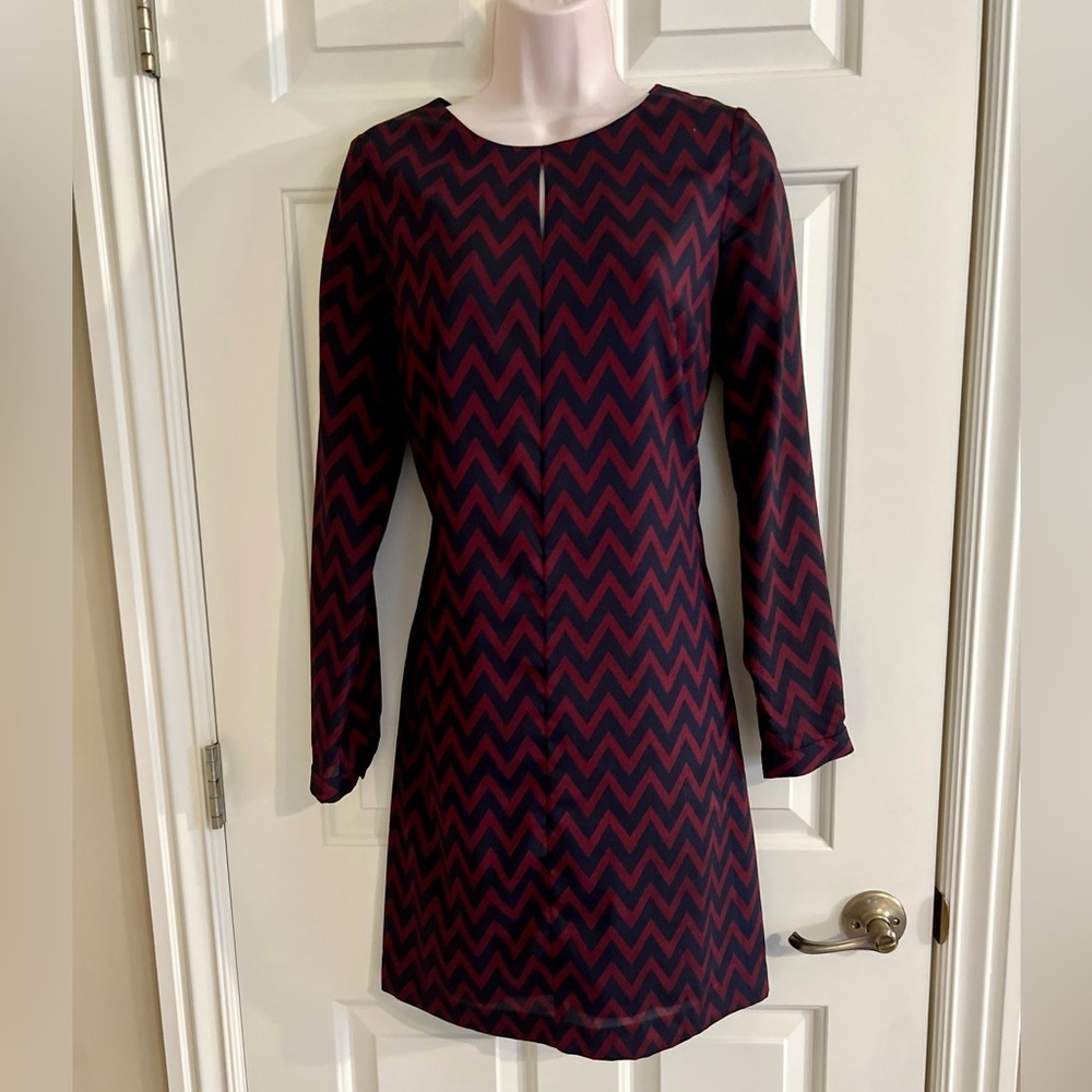 Navy Burgandy Chevron Shift Dress The Limited Size Medium